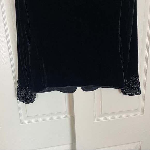 Peter Nygard black Velvet Beaded Antiqued Button Evening Jacket Lined - Picture 8 of 10